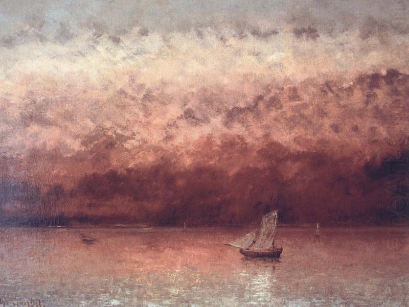 Sunset on Lake Geneva, Gustave Courbet